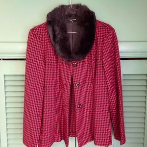 Houndstooth Fur Jacket